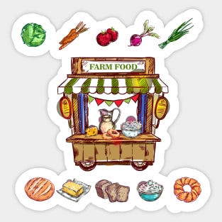 Farm Food Hand Drawn Sticker